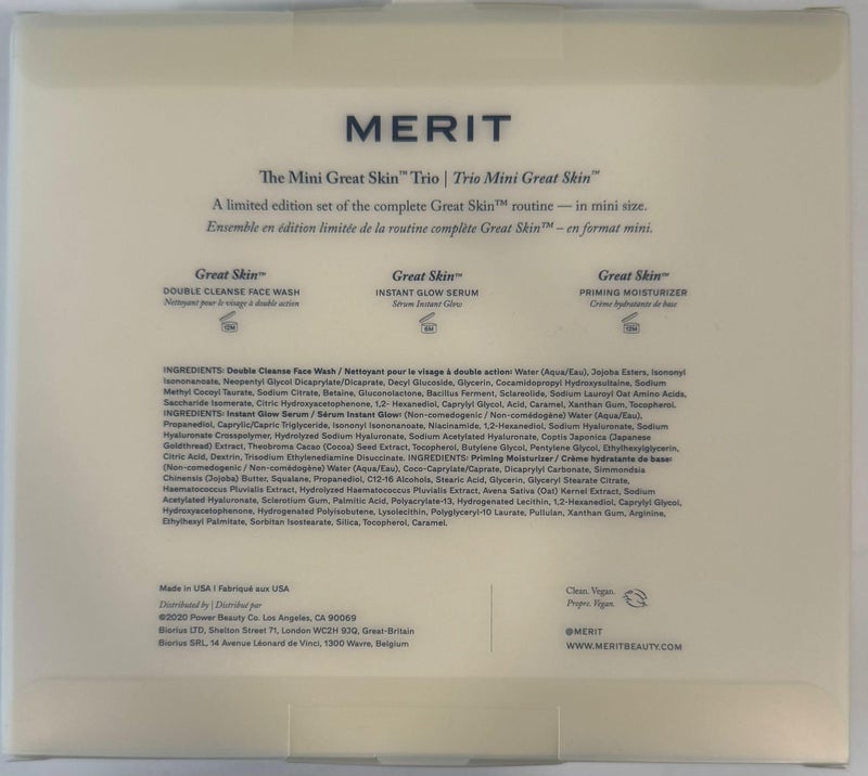 MERIT The Mini Great Skin Trio – Limited Edition Skincare Set with Double Cleanse Face Wash (15 ml), Instant Glow Serum (15 ml), and Priming Moisturizer (50 ml) - Image 3